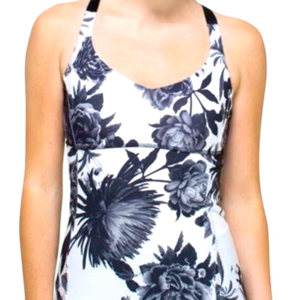 Lululemon black & white floral top
